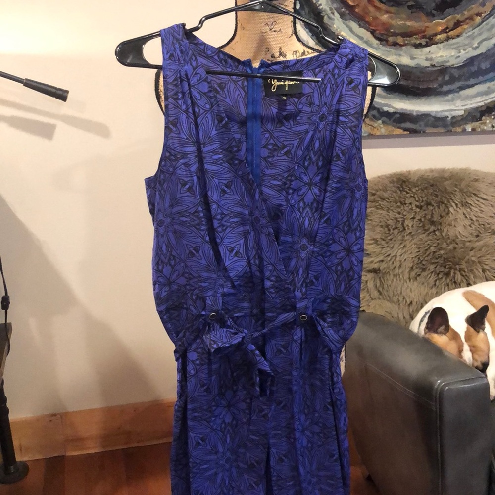 Yumi Kim Purple Silk Pantsuit w/Abstract Print - S